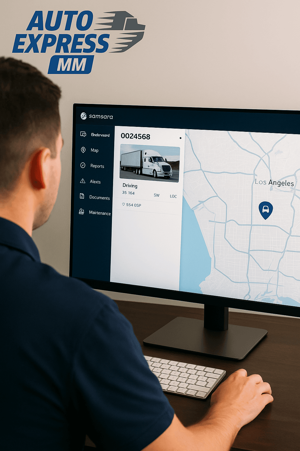 Panel con mapa de ruta y telemetría